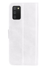 NoXx Hoes Geschikt voor Samsung A02s Hoesje Book Case Hoes Flip Cover Wallet Bookcase - Wit