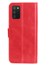 NoXx Hoes Geschikt voor Samsung A02s Hoesje Book Case Hoes Flip Cover Wallet Bookcase - Rood
