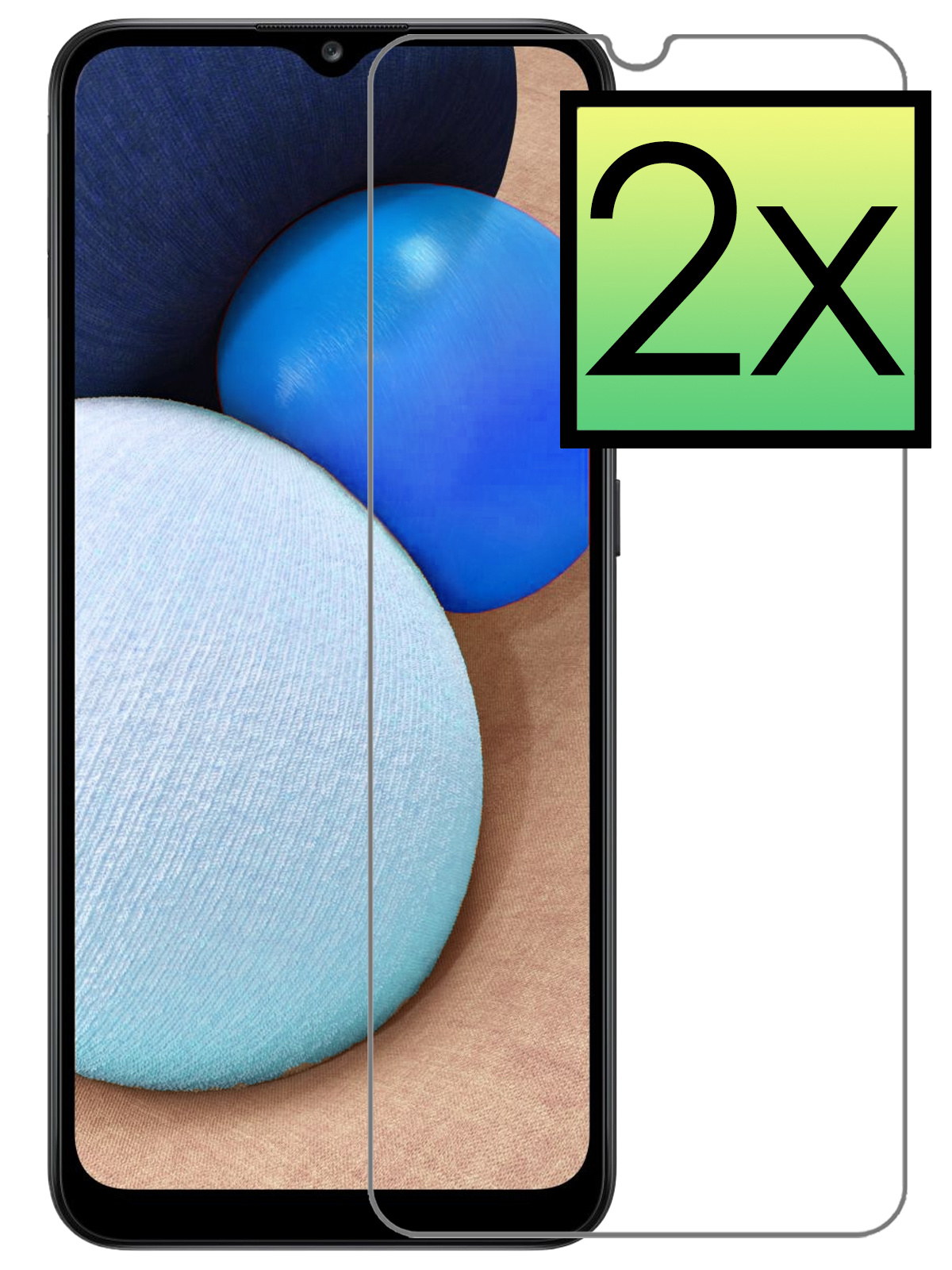 NoXx Screenprotector Geschikt voor Samsung A03s Screenprotector Tempered Glass Gehard Glas Beschermglas - 2x