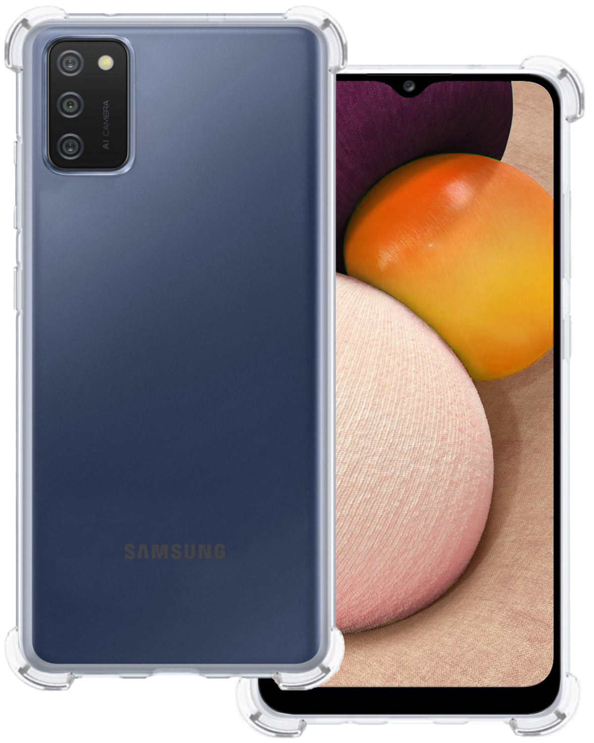 BASEY. Hoes Geschikt voor Samsung A02s Hoesje Shock Proof Case Hoes Siliconen - Hoesje Geschikt voor Samsung Galaxy A02s Hoes Cover Shockproof - Transparant