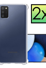 NoXx Hoes Geschikt voor Samsung A02s Hoesje Siliconen Cover Shock Proof Back Case Shockproof Hoes - Transparant - 2x