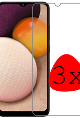 BASEY. Screenprotector Geschikt voor Samsung A02s Screenprotector Tempered Glass - Screenprotector Geschikt voor Samsung Galaxy A02s Beschermglas Screen Protector Glas - 3 Stuks