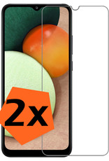 Nomfy Screenprotector Geschikt voor Samsung A02s Screenprotector Bescherm Glas Tempered Glass - Screenprotector Geschikt voor Samsung Galaxy A02s Screen Protector - 2 PACK