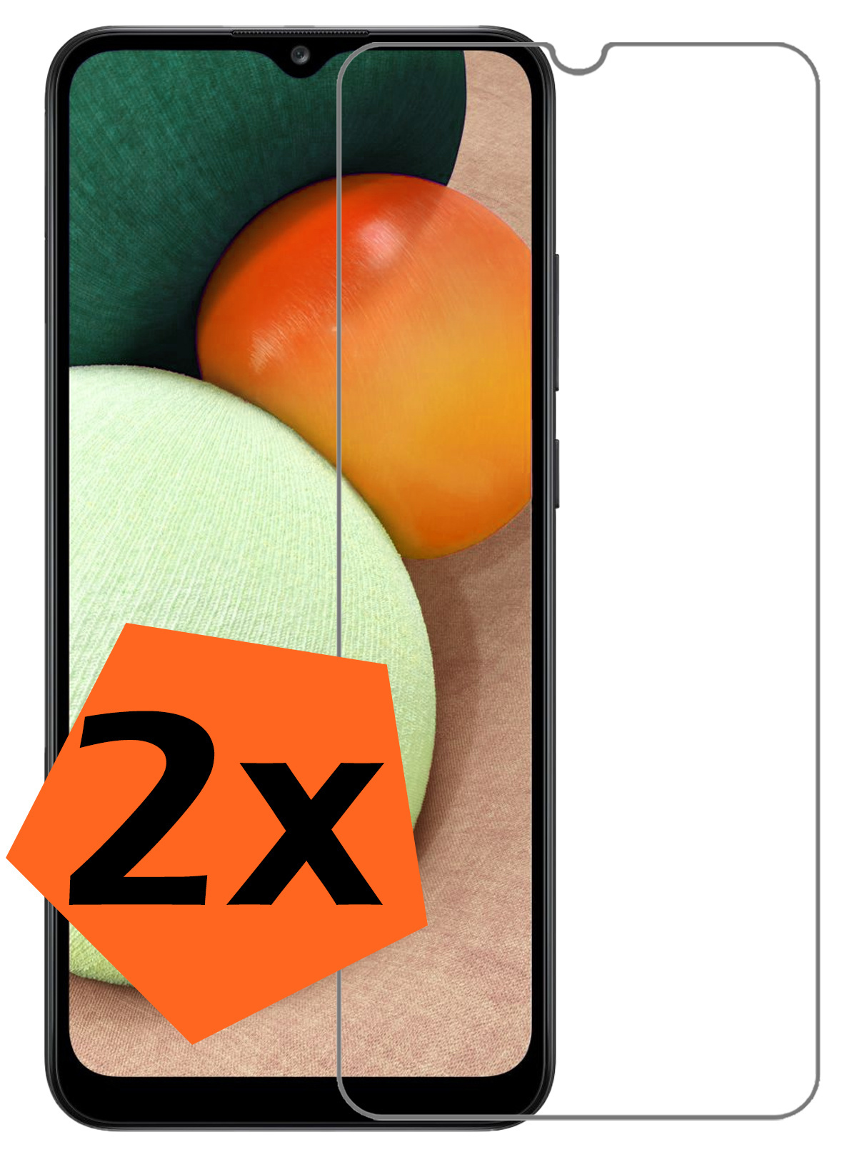 Nomfy Screenprotector Geschikt voor Samsung A02s Screenprotector Bescherm Glas Tempered Glass - Screenprotector Geschikt voor Samsung Galaxy A02s Screen Protector - 2 PACK