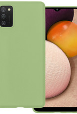 BASEY. Hoes Geschikt voor Samsung A02s Hoesje Siliconen Back Cover Case - Hoesje Geschikt voor Samsung Galaxy A02s Hoes Cover Hoesje - Groen