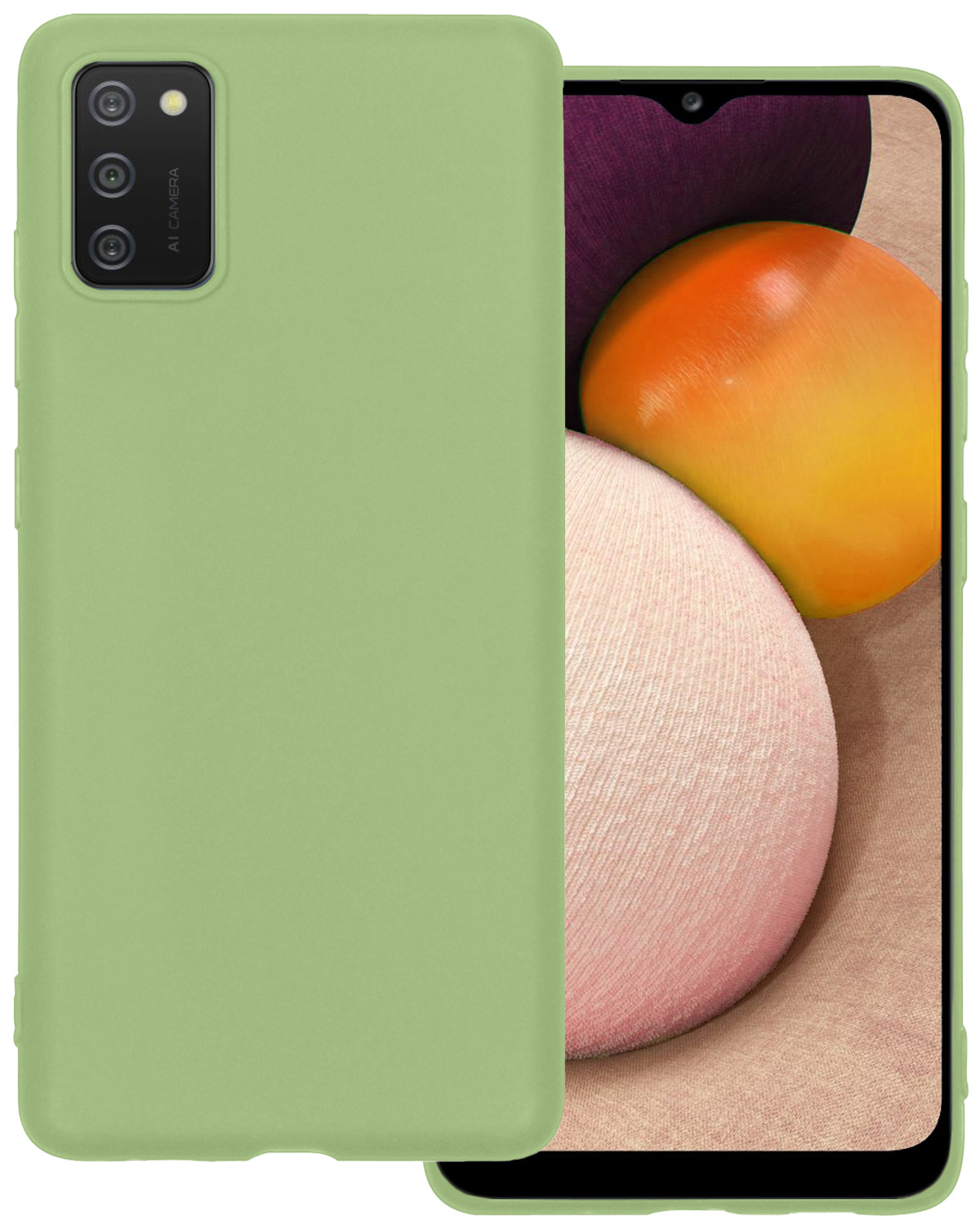 BASEY. Hoes Geschikt voor Samsung A02s Hoesje Siliconen Back Cover Case - Hoesje Geschikt voor Samsung Galaxy A02s Hoes Cover Hoesje - Groen