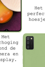 BASEY. Hoes Geschikt voor Samsung A02s Hoesje Siliconen Back Cover Case - Hoesje Geschikt voor Samsung Galaxy A02s Hoes Cover Hoesje - Groen