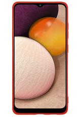 BASEY. Hoes Geschikt voor Samsung A02s Hoesje Siliconen Back Cover Case - Hoesje Geschikt voor Samsung Galaxy A02s Hoes Cover Hoesje - Rood