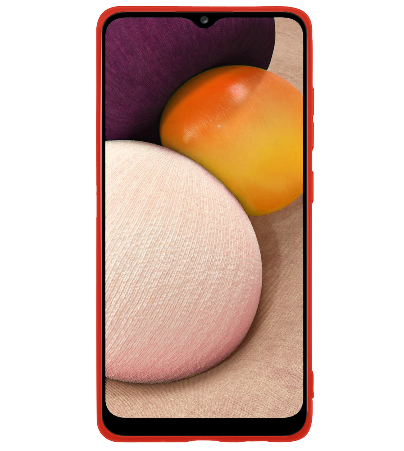 BASEY. Hoes Geschikt voor Samsung A02s Hoesje Siliconen Back Cover Case - Hoesje Geschikt voor Samsung Galaxy A02s Hoes Cover Hoesje - Rood