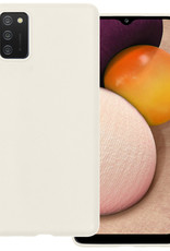 BASEY. Hoes Geschikt voor Samsung A02s Hoesje Siliconen Back Cover Case - Hoesje Geschikt voor Samsung Galaxy A02s Hoes Cover Hoesje - Wit