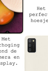 BASEY. Hoes Geschikt voor Samsung A02s Hoesje Siliconen Back Cover Case - Hoesje Geschikt voor Samsung Galaxy A02s Hoes Cover Hoesje - Wit