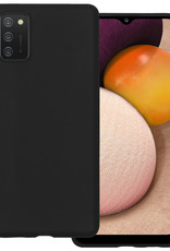 BASEY. Hoes Geschikt voor Samsung A02s Hoesje Siliconen Back Cover Case - Hoesje Geschikt voor Samsung Galaxy A02s Hoes Cover Hoesje - Zwart
