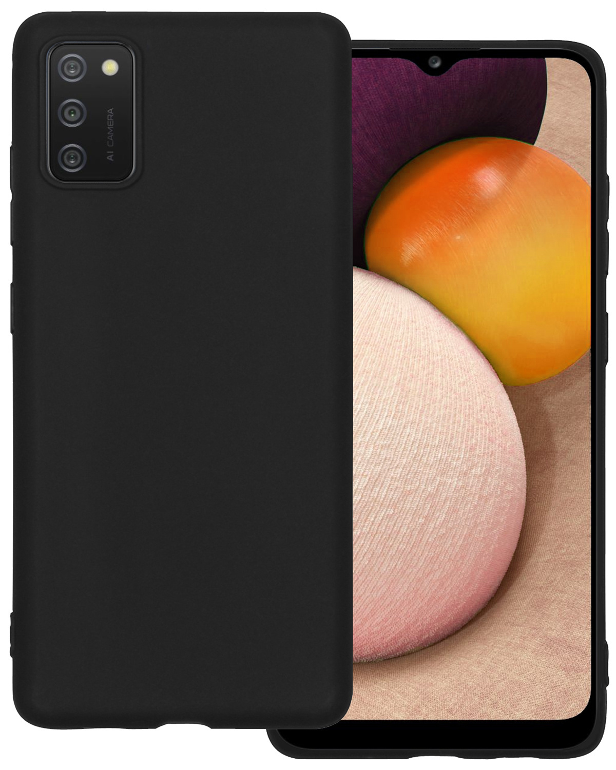 BASEY. Hoes Geschikt voor Samsung A02s Hoesje Siliconen Back Cover Case - Hoesje Geschikt voor Samsung Galaxy A02s Hoes Cover Hoesje - Zwart