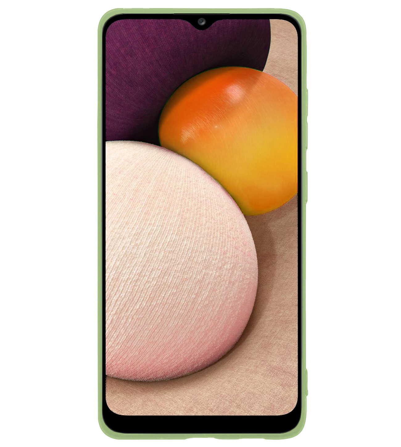 BASEY. Hoes Geschikt voor Samsung A02s Hoesje Siliconen Back Cover Case - Hoesje Geschikt voor Samsung Galaxy A02s Hoes Cover Hoesje - Groen - 2 Stuks