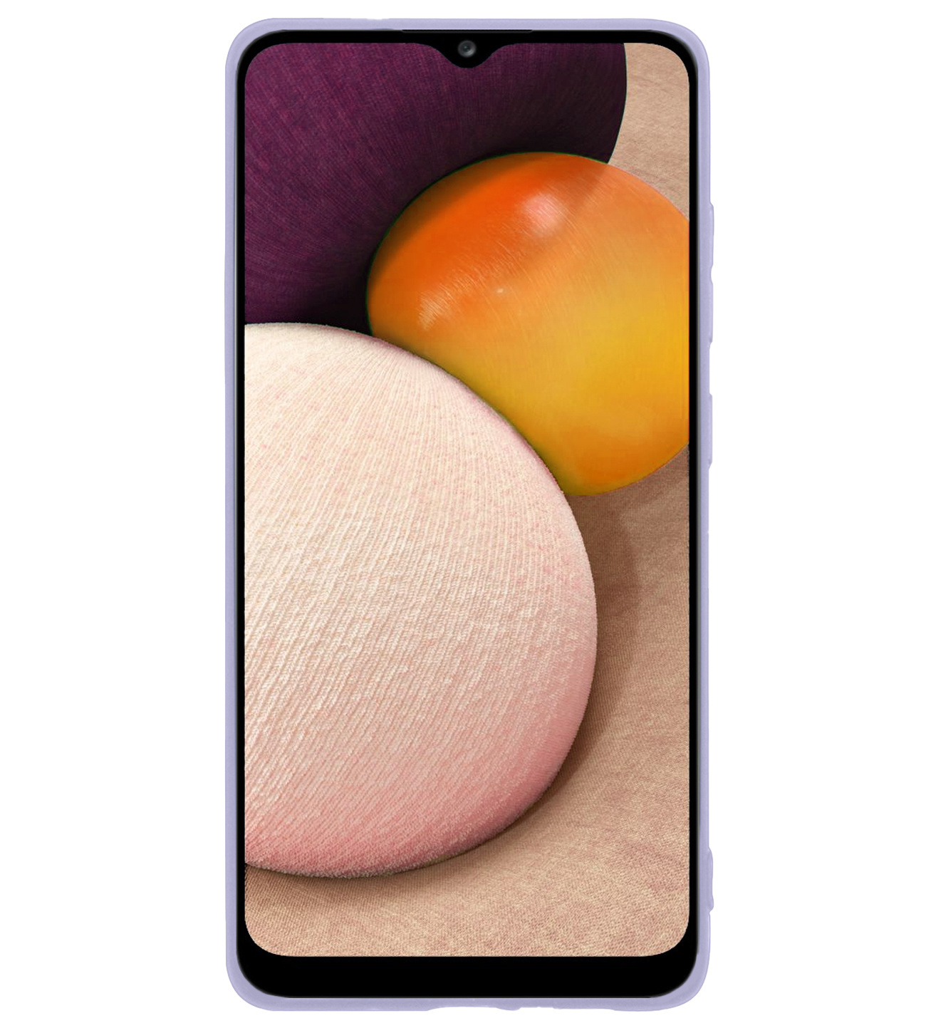 BASEY. Hoes Geschikt voor Samsung A02s Hoesje Siliconen Back Cover Case - Hoesje Geschikt voor Samsung Galaxy A02s Hoes Cover Hoesje - Lila - 2 Stuks