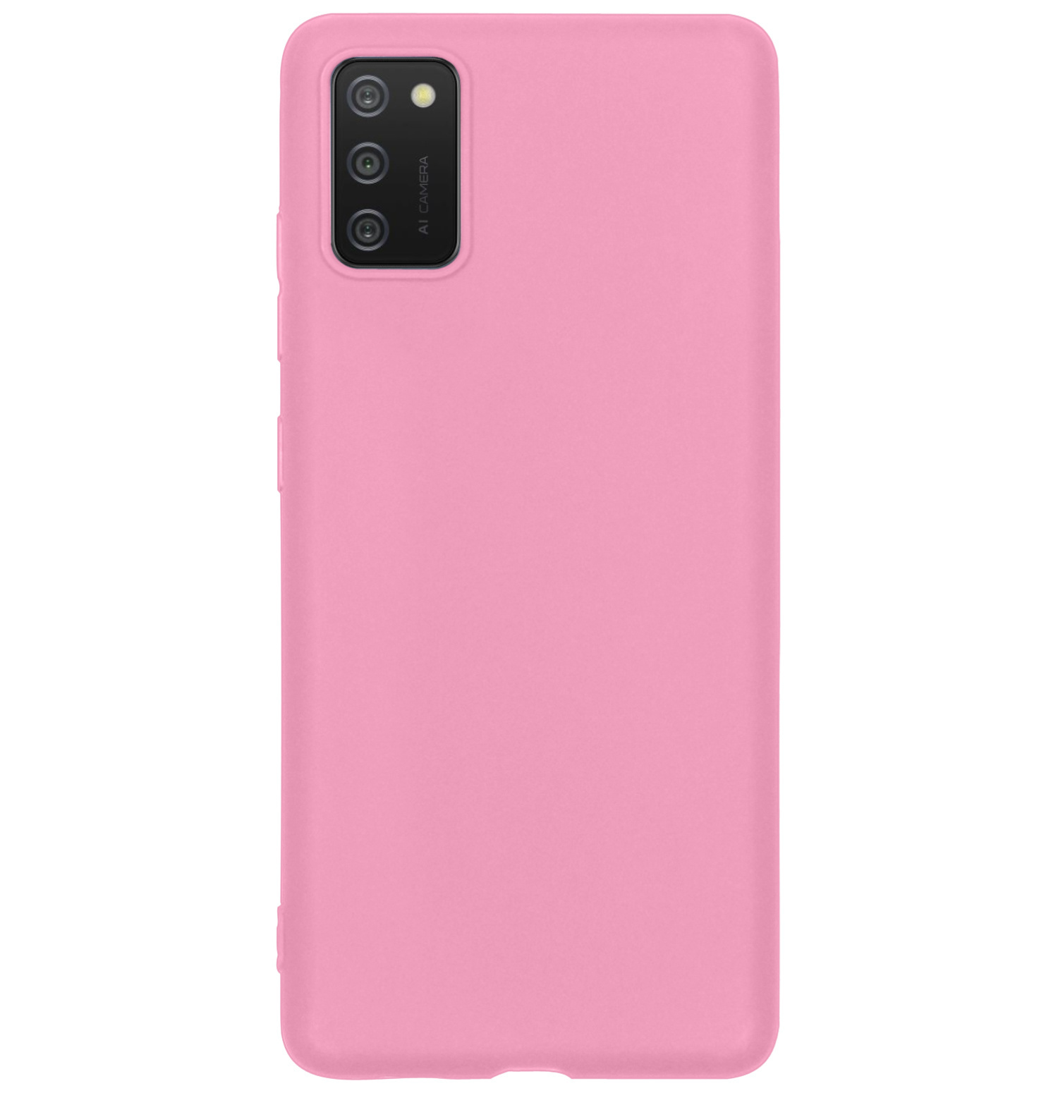 BASEY. Hoes Geschikt voor Samsung A02s Hoesje Siliconen Back Cover Case - Hoesje Geschikt voor Samsung Galaxy A02s Hoes Cover Hoesje - Lichtroze - 2 Stuks