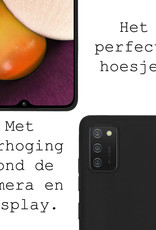 BASEY. Hoes Geschikt voor Samsung A02s Hoesje Siliconen Back Cover Case - Hoesje Geschikt voor Samsung Galaxy A02s Hoes Cover Hoesje - Zwart - 2 Stuks