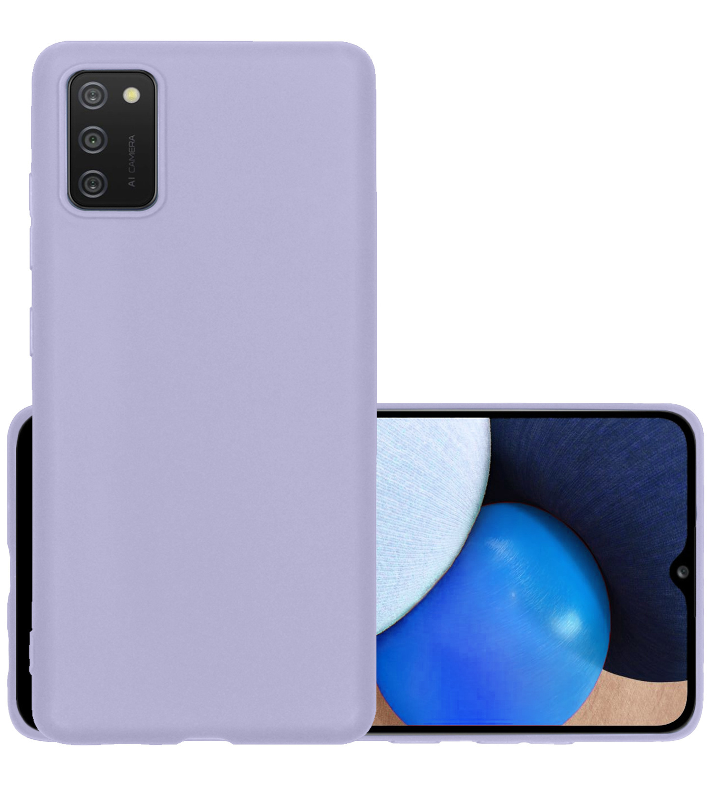 NoXx Hoes Geschikt voor Samsung A02s Hoesje Cover Siliconen Back Case Hoes - Lila