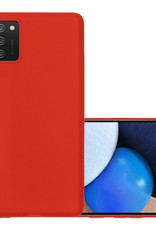 NoXx Hoes Geschikt voor Samsung A02s Hoesje Cover Siliconen Back Case Hoes - Rood