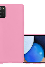 NoXx Hoes Geschikt voor Samsung A02s Hoesje Cover Siliconen Back Case Hoes - Lichtroze