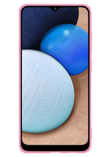 NoXx Hoes Geschikt voor Samsung A02s Hoesje Cover Siliconen Back Case Hoes - Lichtroze