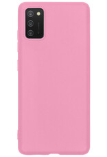 NoXx Hoes Geschikt voor Samsung A02s Hoesje Cover Siliconen Back Case Hoes - Lichtroze