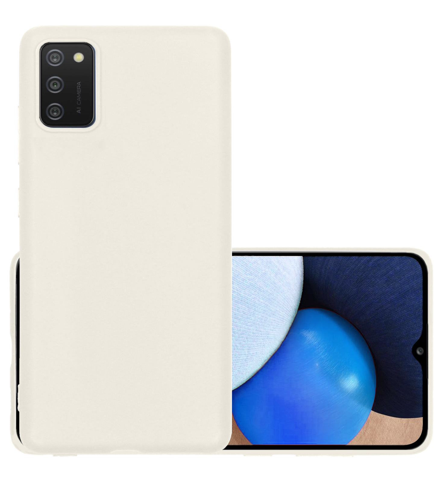 NoXx Hoes Geschikt voor Samsung A02s Hoesje Cover Siliconen Back Case Hoes - Wit