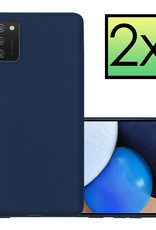 NoXx Hoes Geschikt voor Samsung A02s Hoesje Cover Siliconen Back Case Hoes - Donkerblauw - 2x