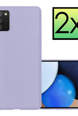 NoXx Hoes Geschikt voor Samsung A02s Hoesje Cover Siliconen Back Case Hoes - Lila - 2x