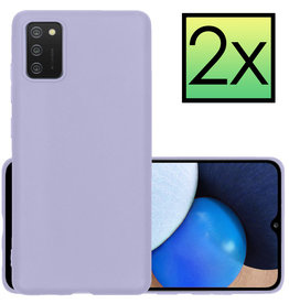 NoXx NoXx Samsung Galaxy A02s Hoesje Siliconen - Lila - 2 PACK