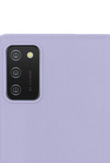 NoXx Hoes Geschikt voor Samsung A02s Hoesje Cover Siliconen Back Case Hoes - Lila - 2x