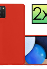NoXx Hoes Geschikt voor Samsung A02s Hoesje Cover Siliconen Back Case Hoes - Rood - 2x