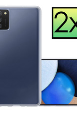 NoXx Hoes Geschikt voor Samsung A02s Hoesje Cover Siliconen Back Case Hoes - Transparant - 2x