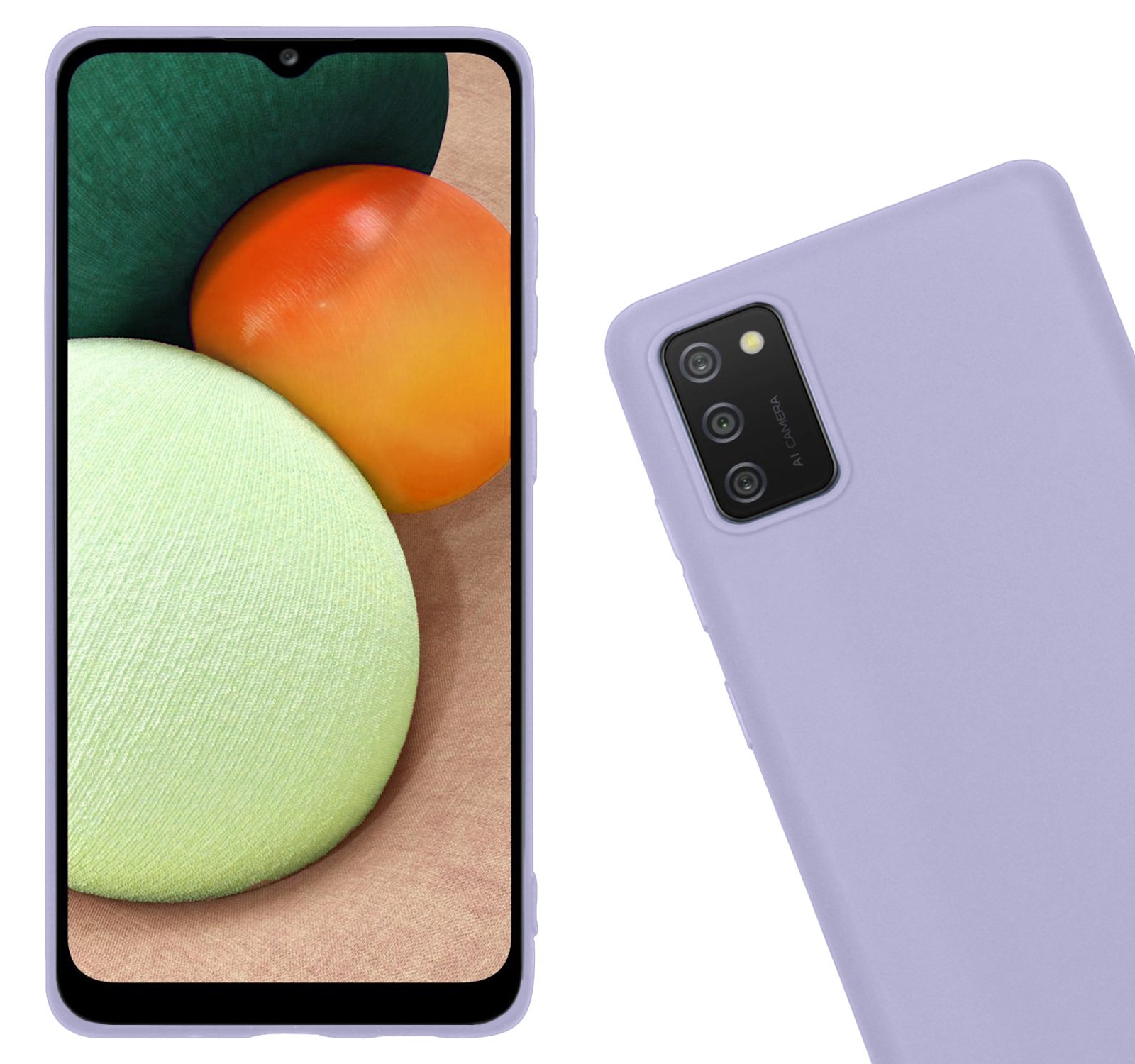 Nomfy Hoesje Geschikt voor Samsung A02s Hoesje Siliconen Cover Case - Hoes Geschikt voor Samsung Galaxy A02s Hoes Back Case - Lila