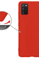 Nomfy Hoesje Geschikt voor Samsung A02s Hoesje Siliconen Cover Case - Hoes Geschikt voor Samsung Galaxy A02s Hoes Back Case - Rood