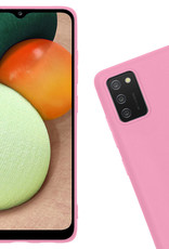Nomfy Hoesje Geschikt voor Samsung A02s Hoesje Siliconen Cover Case - Hoes Geschikt voor Samsung Galaxy A02s Hoes Back Case - Lichtroze