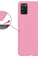 Nomfy Hoesje Geschikt voor Samsung A02s Hoesje Siliconen Cover Case - Hoes Geschikt voor Samsung Galaxy A02s Hoes Back Case - Lichtroze