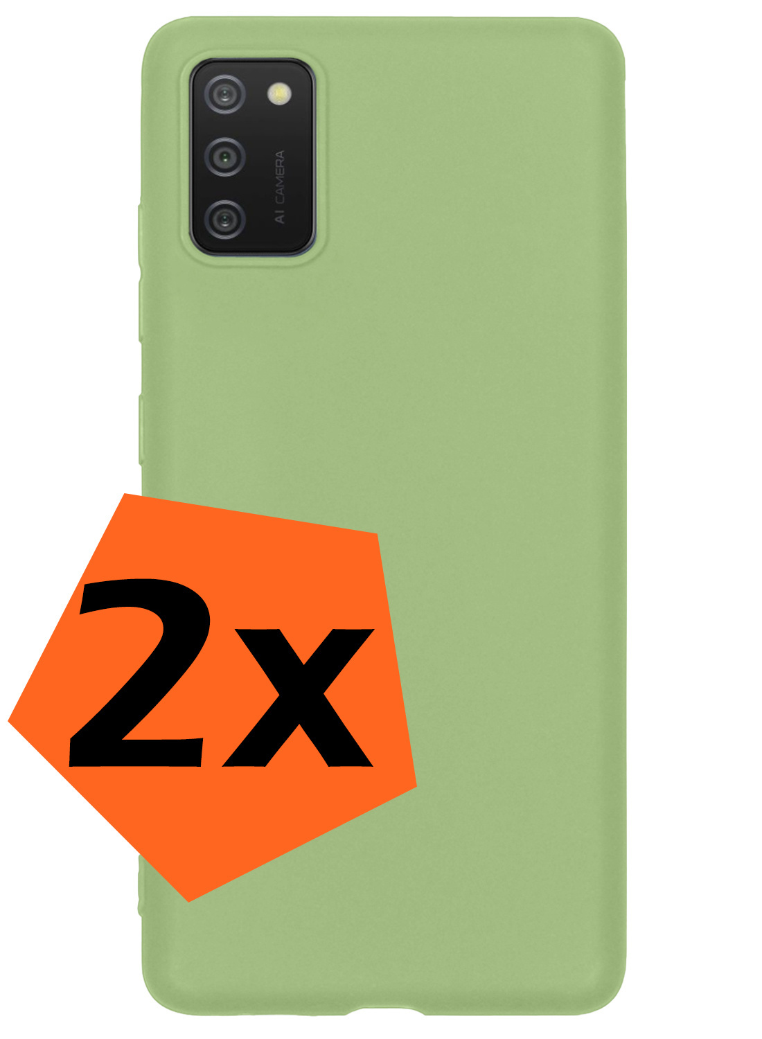 Nomfy Hoesje Geschikt voor Samsung A02s Hoesje Siliconen Cover Case - Hoes Geschikt voor Samsung Galaxy A02s Hoes Back Case - 2-PACK - Groen