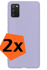 Nomfy Hoesje Geschikt voor Samsung A02s Hoesje Siliconen Cover Case - Hoes Geschikt voor Samsung Galaxy A02s Hoes Back Case - 2-PACK - Lila