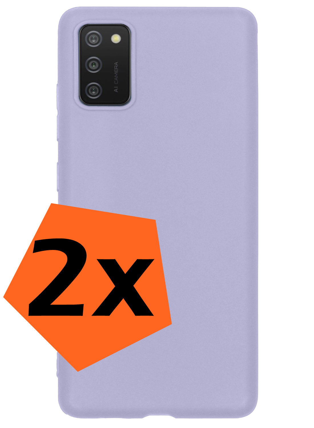 Nomfy Hoesje Geschikt voor Samsung A02s Hoesje Siliconen Cover Case - Hoes Geschikt voor Samsung Galaxy A02s Hoes Back Case - 2-PACK - Lila
