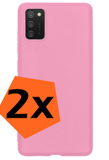 Nomfy Hoesje Geschikt voor Samsung A02s Hoesje Siliconen Cover Case - Hoes Geschikt voor Samsung Galaxy A02s Hoes Back Case - 2-PACK - Lichtroze