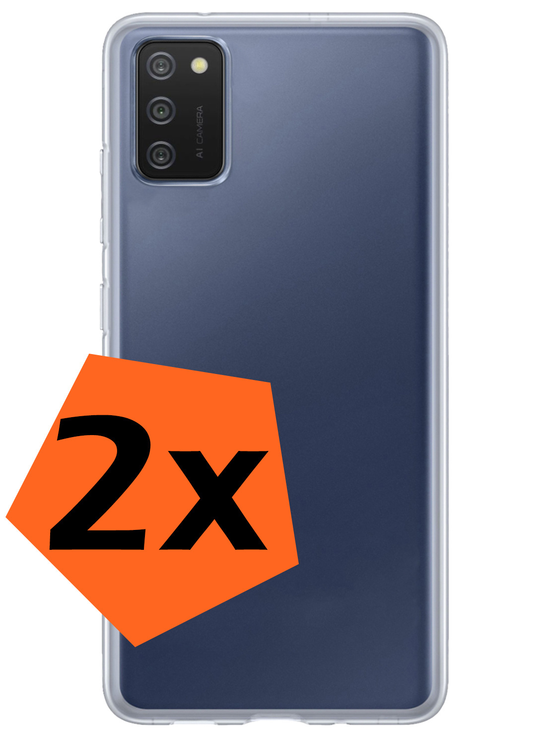 Nomfy Hoesje Geschikt voor Samsung A02s Hoesje Siliconen Cover Case - Hoes Geschikt voor Samsung Galaxy A02s Hoes Back Case - 2-PACK - Transparant