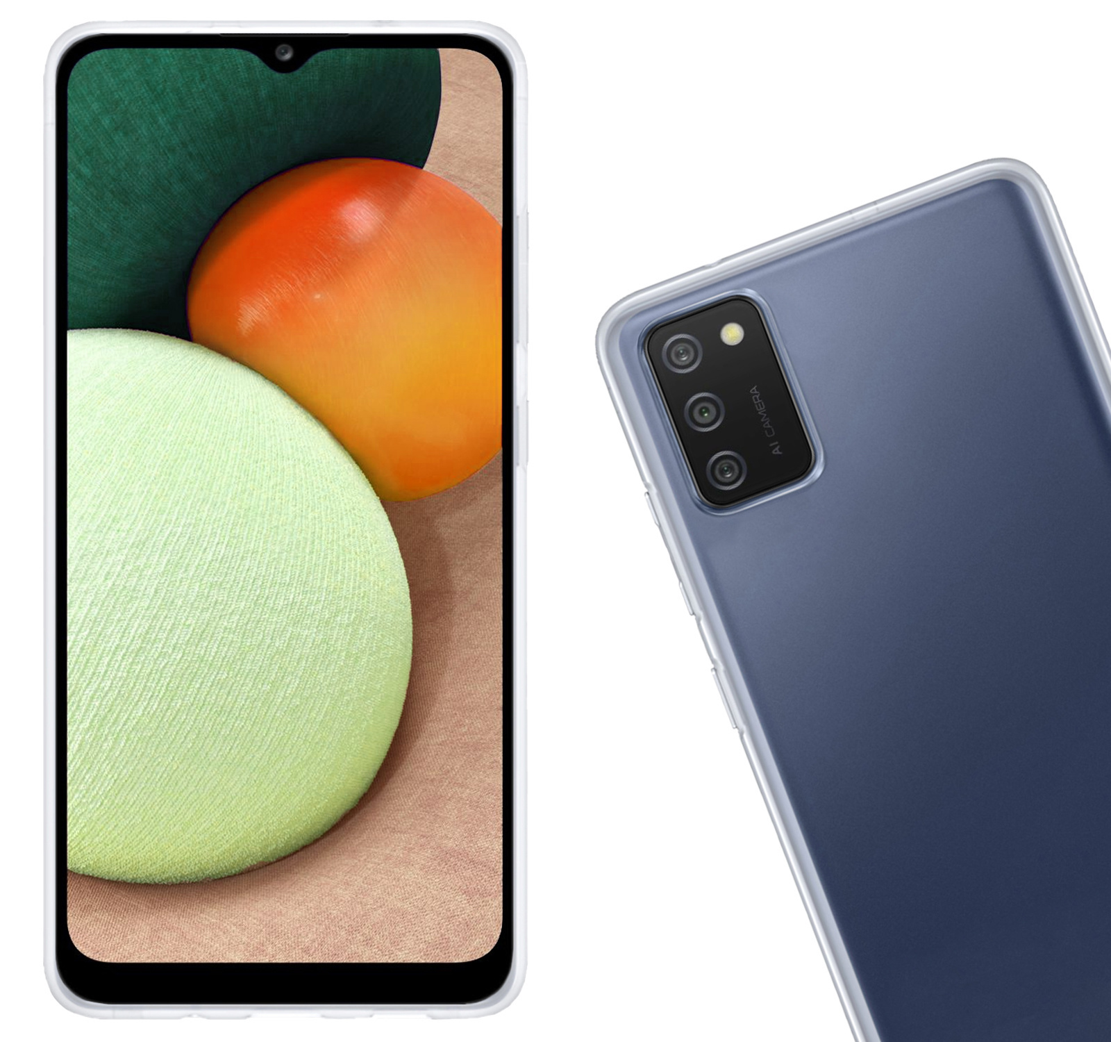 Nomfy Hoesje Geschikt voor Samsung A02s Hoesje Siliconen Cover Case - Hoes Geschikt voor Samsung Galaxy A02s Hoes Back Case - 2-PACK - Transparant