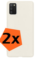 Nomfy Hoesje Geschikt voor Samsung A02s Hoesje Siliconen Cover Case - Hoes Geschikt voor Samsung Galaxy A02s Hoes Back Case - 2-PACK - Wit