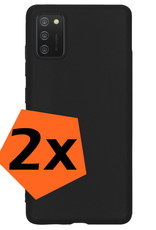 Nomfy Hoesje Geschikt voor Samsung A02s Hoesje Siliconen Cover Case - Hoes Geschikt voor Samsung Galaxy A02s Hoes Back Case - 2-PACK - Zwart