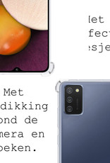 BASEY. Hoes Geschikt voor Samsung A02s Hoesje Shock Proof Case Hoes Siliconen Met Screenprotector - Hoesje Geschikt voor Samsung Galaxy A02s Hoes Cover Shockproof - Transparant