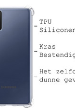 BASEY. Hoes Geschikt voor Samsung A02s Hoesje Shock Proof Case Hoes Siliconen Met 2x Screenprotector - Hoesje Geschikt voor Samsung Galaxy A02s Hoes Cover Shockproof - Transparant