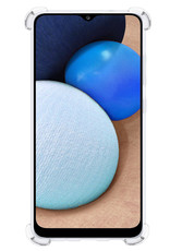 NoXx Hoes Geschikt voor Samsung A02s Hoesje Siliconen Cover Shock Proof Back Case Shockproof Hoes Met Screenprotector - Transparant