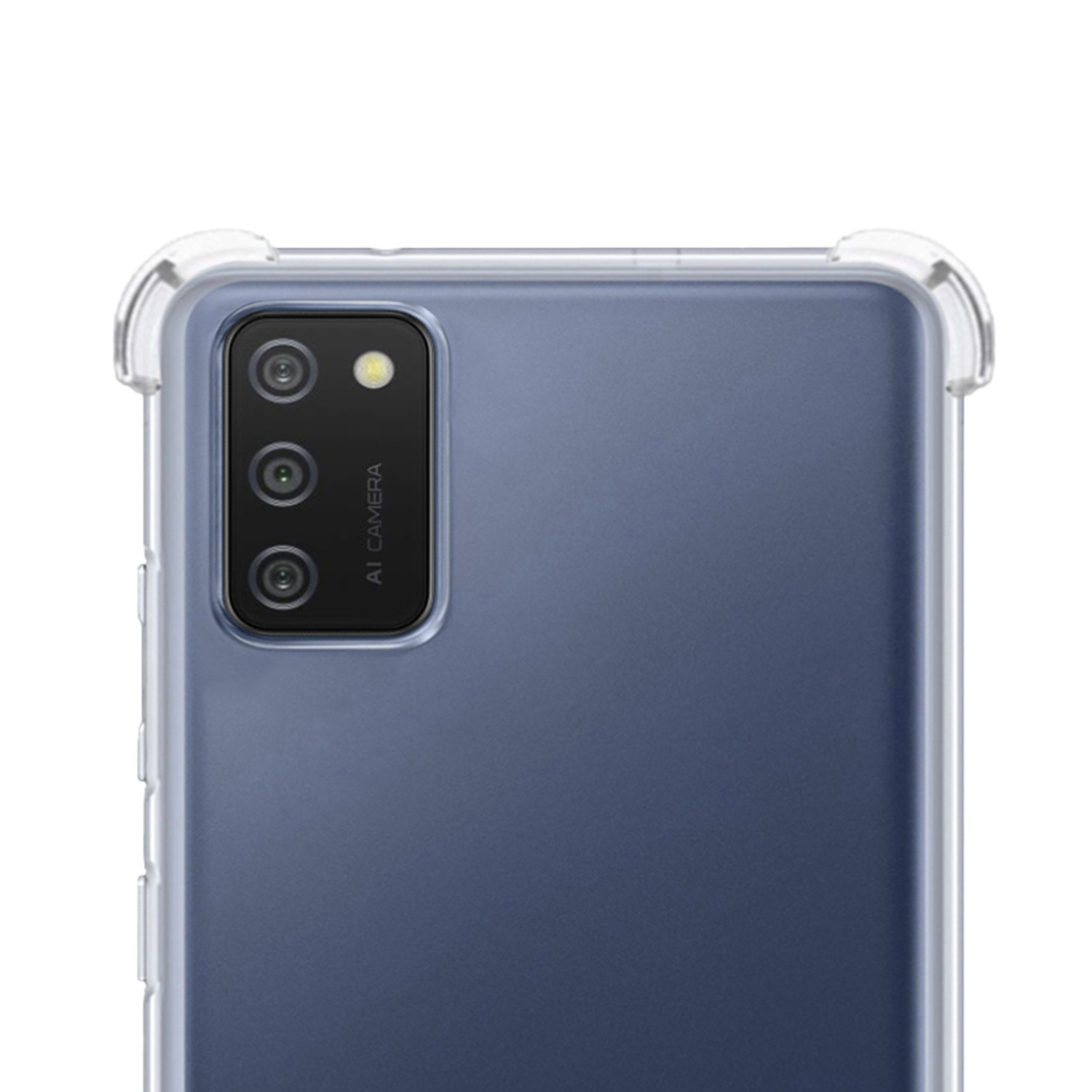 NoXx Hoes Geschikt voor Samsung A02s Hoesje Siliconen Cover Shock Proof Back Case Shockproof Hoes Met Screenprotector - Transparant