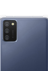 NoXx Hoes Geschikt voor Samsung A02s Hoesje Siliconen Cover Shock Proof Back Case Shockproof Hoes Met 2x Screenprotector - Transparant